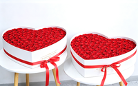 Vente flash - Boîte cadeau de fleurs éternelles artisanales avec 99 roses préservées pour la fête de Thanksgiving, Noël ou la décoration d'événements