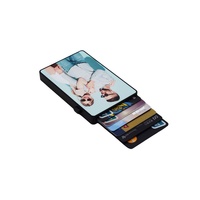 Porte-cartes de crédit et support de téléphone portable en plastique noir, vierges pour sublimation moderne, personnalisables DIY, impression par sublimation 2D double face
