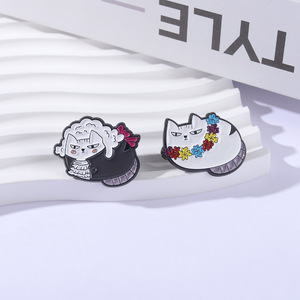 เข็มกลัดแมวตลก ขี้เล่น ทำจากโลหะผสม สำหรับงานปาร์ตี้สัตว์เลี้ยง ลายแมวทนายความ ตลกขบขัน - Product Image 2