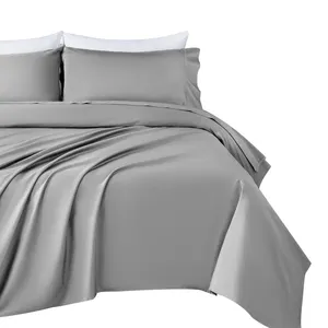 Hotel textile Luxury soft microfiber bedding sheet deep pocket 4 piece hotel bed sheet set for hotel use