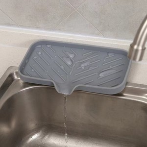 Draining Mat Silicone Sink Water Collection Non Slip Countertop Mat Faucet Splash Proof Kitchen Accessory - Product Image 2