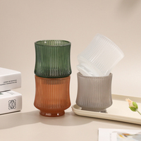Conteneur à bougie en verre côtelé à taille incurvée, multicolore, vide, pour décoration de table de mariage