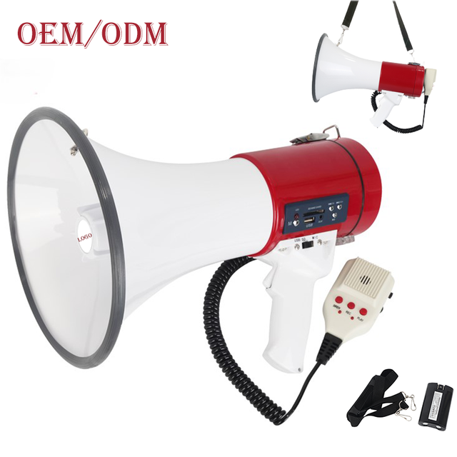 ER-66S USB 50W High-Power for Portable Rechargeable Handheld Megaphone Loudspeaker Built-In Alarm Siren Party Recording