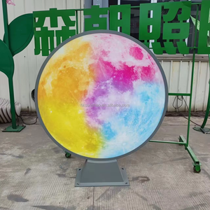 Senzhao - Decoración Moderna, Luminosa, con Forma de Luna, Escultura LED, Motivo de Farola, Luz Decorativa - Product Image 2