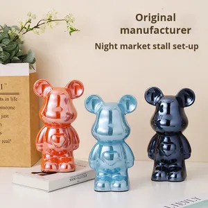 Carftsoul รูปหมีแบบทำมือตู้ทีวีรูปหมีสมัยใหม่สุดสร้างสรรค์ตกแต่งด้วยวัสดุเซรามิกสไตล์รุนแรงด้วยไฟฟ้า - Product Image 2