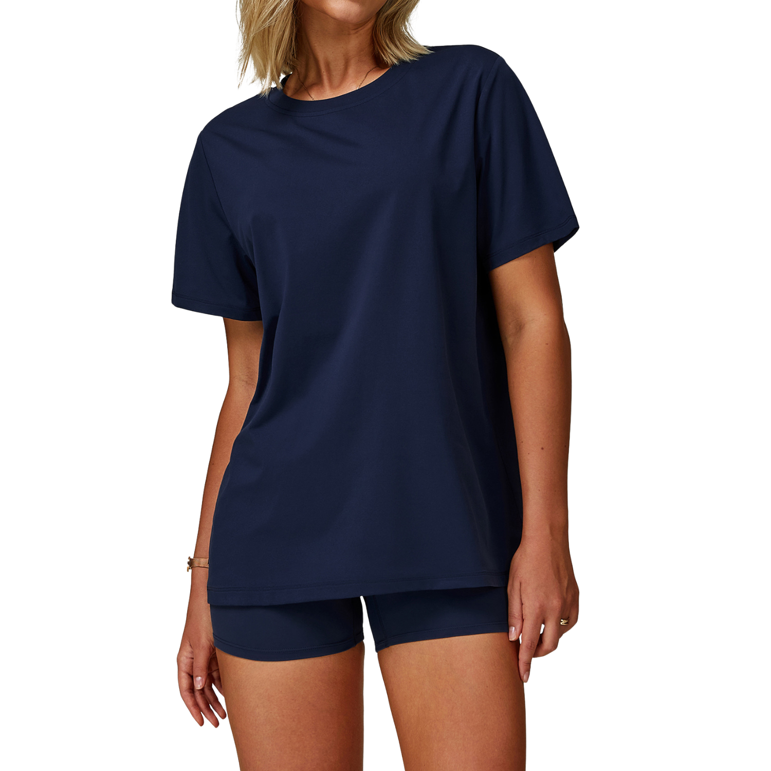 Womens Loose Fit Quick Dry T Shirt Oversized Athletic Stretch Fabric Lightweight Round Neck Workout Top for Yoga Fitness
