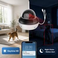Caméra Dôme PTZ de Sécurité Sans Fil WiFi avec Projecteur Infrarouge, Vision Nocturne, Détection de Mouvement, Étanche IP66 pour Maison et Bureau