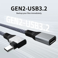Câble d'extension USB C 20 Gbps/4K60Hz Vidéo USB3.2 Gen2, rallonge mâle vers femelle USB Type C, câble de charge rapide 240W