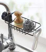 Support de rangement réglable pour éponge à vaisselle, organisateur de drain pour évier, support de robinet suspendu en acier inoxydable