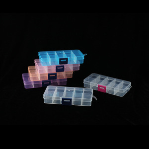 Transparent Plastic Storage Box 10 Grids Compartmentalized Jewelry Organizer Desk Organizer For Stationery Home Use - Product Image 2