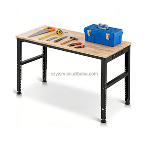 Banc de travail à hauteur réglable avec plateau en bois massif et roulettes pour la maison, le bureau, l'<span class=keywords><strong>atelier</strong></span> et le garage - Product Image 3
