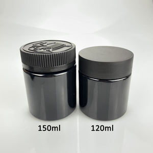Customized <b>Empty</b> PET Plastic Child-Resistant Round Black Transparent Storage <b>Jar</b> Dry Herb Flower Smell Proof 3.5g Packaging <b>Jar</b> - Product Image 1