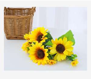 Bouquet de tournesol artificiel fleur décorative positive florissante pour le mariage et les hôtels et l'arrangement à la maison pour l'obtention du diplôme Esater - Product Image 6