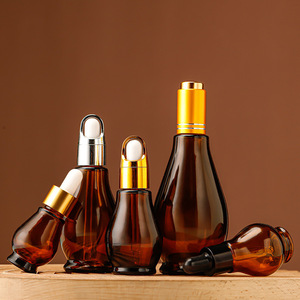 Flacone contagocce in <span class=keywords><strong>vetro</strong></span> marrone a forma <span class=keywords><strong>di</strong></span> zucca da 50ml 100ml per oli essenziali e prodotti per la cura dei capelli - Product Image 2