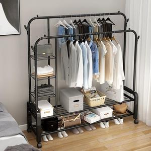 Clothes Rack With Shoe <b>Shelf</b> And Storage <b>Box</b> For Home Use Standing Type Rectangle Shape - Product Image 4