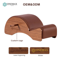 Baril d'exercice ergonomique multifonctionnel Onemax en bois de noyer massif naturel pour le Pilates, correcteur de colonne vertébrale, pour studio de Pilates et soulagement des douleurs dorsales