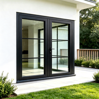 Puerta Francesa de Aluminio con Doble Acristalamiento, Resistente a Huracanes, DEEZON NFRC, para Patio Exterior de Villa, Ecológica y de Alta Calidad