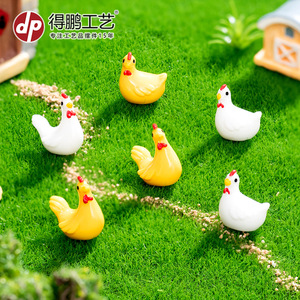 Adorno en Miniatura de Pollo de Resina Dp, Figura de Animal, Decoración para el Hogar, Artesanía Realista - Product Image 3