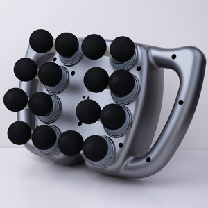 Mini pistola de masaje profesional de 16 cabezales Fascia multicabezal fuerte 39kg de potencia cuerpo de mano masajeador Fascial de golpe profundo - Product Image 1