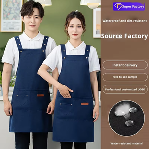 Tablier <span class=keywords><strong>de</strong></span> travail uni pour le jardinage et la cuisine, imperméable, personnalisable avec logo, vente en gros à prix abordable - Product Image 4