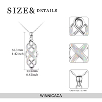 Bijoux en argent sterling de conception simple 925 collier pendentif noeud celtique opale de haute qualité pour les femmes