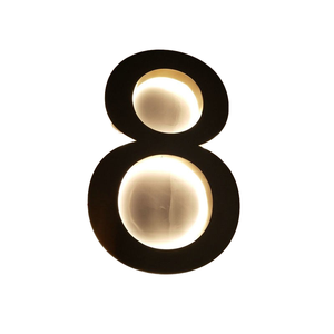 <span class=keywords><strong>Numeri</strong></span> Civici 3D in Acciaio Inox per Esterni, Altezza 6 Pollici, Illuminati a LED <span class=keywords><strong>Blu</strong></span>, per Casa/Ufficio, Alimentazione DC, Montaggio a Parete - Product Image 1