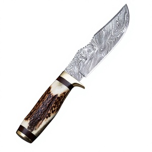 Couteau de chasse très demandé avec lame en acier carbone et manche en bois dur naturel pour le camping et la chasse en plein air - Couteaux de chasse en vente - Product Image 1