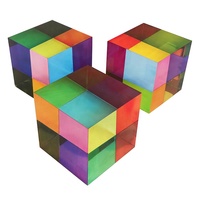 Vente en gros de blocs cubes en résine acrylique de haute qualité Blocs d'affichage en acrylique solide avec LOGO 3D intégré Blocs acryliques personnalisés