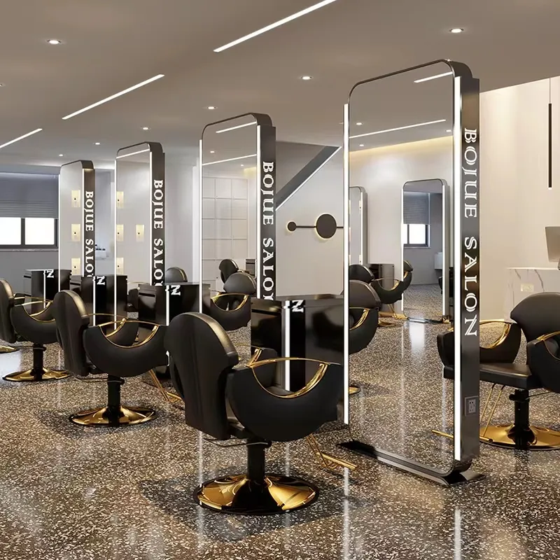 The newest salon mirror with light hairdressing salon styling stations led salon mirror Top Manufacture