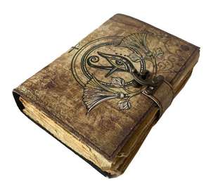 Carnet en cuir « Livre des sorts » avec papier à bords festonnés, Grimoire du Troisième Œil, Journal en cuir vintage, Livre des Ombres - Product Image 5