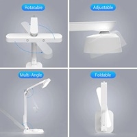 Lampe de bureau pliable à LED avec télécommande Contrôle tactile Dimmable USB Rechargeable Protection des yeux Lampe de bureau Lampe de bureau de lecture
