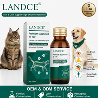 Landce Multivitamines liquides pour chiens et chats - Santé de la peau et du pelage, Oméga-3, Zinc, Sans céréales, Solution orale