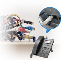 Teléfono IP Gigabit PoE Flyingvoice P10U con Pantalla LCD Retroiluminada de 2.3 Pulgadas 132x64, Conferencia de 6 Vías, Voz HD, VoIP para Oficina