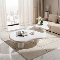 Table basse moderne en nuage, style blanc, salon, luxe, nordique, lumière créative, design en bois, rangement, facile à nettoyer, excellente