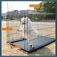Cage pliable en fil de fer épaissi pour chiens de petite et moyenne taille, avec plateau, en métal peint antirouille, style minimaliste, pour l'intérieur - Vente en gros