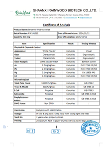 เรนวูด ซัพพลาย ราคาแข่งขัน 97% เบอร์เบอรีน ไฮโดรคลอไรด์ เบอร์เบอรีน เอชซีแอล ผง - Product Image 2