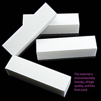 SunelPort Mini Lima de Esponja Desechable para Uñas, Bloque de Pulido Blanco Tipo Tofu, Lavable, Esmerilado, No Deja Residuos, Grano Grueso/Fino 100/180