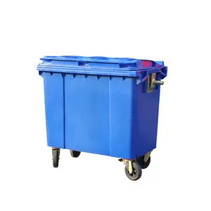 Wholesale Wheeled Bin 660L Blue EN840 Mobile Garbage Bin For Waste Recycling