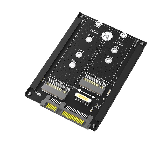 Dual M.2 B Key/B&M Key SSD to 2.5" SATA III with Frame Bracket - Retain MSATA SSD DriveComputer Accessories Ssd Adapte
