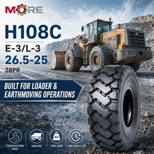 Neumático OTR 26.5-25 E3/L3 H108C 28PR Z para Maquinaria de Movimiento de Tierras, Motoniveladoras y Equipos de Construcción, Neumático Sin Cámara de Alta Resistencia - Product Image 1