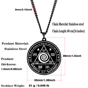 Talismán Mágico de <span class=keywords><strong>Abraxas</strong></span> para Controlar tu Vida con los Espíritus, el Mejor Amuleto de Dinero, Collar con Colgante de Acero Inoxidable - Product Image 5