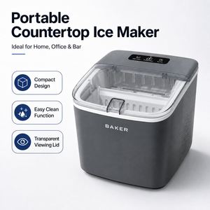 Machine à glaçons portable avec couvercle transparent, fonction autonettoyante, compacte pour comptoir, idéale pour la maison et le bureau (OEM) - Product Image 2