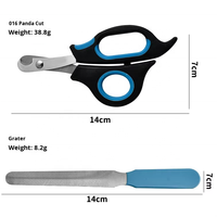 Ciseaux ergonomiques pour animaux de compagnie, coupe-ongles 2 en 1, kit de toilettage pour chatons, chiots, lapins, oiseaux et petits chiens