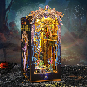 Kit de Manualidades <span class=keywords><strong>Pandora</strong></span> Magic Forest Book Nook, Rompecabezas 3D de Madera, Mini Casa de Muñecas, Decoración Artesanal, Regalo - Product Image 5