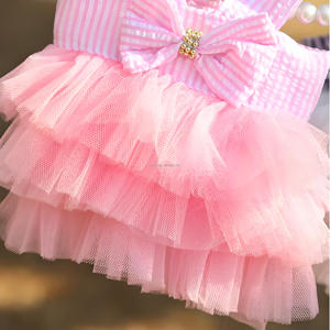 Váy công chúa mùa hè cho mèo con, quần áo thú cưng, váy kẻ sọc kẻ ô với nơ cho mèo, mèo con, thỏ, mèo Sphynx, quần áo cho mèo - Product Image 4