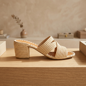 Sandales artisanales à rayures en raphia, couleurs mélangées, bout ouvert, semelle en cuir véritable, respirantes, pour intérieur, toutes saisons - Product Image 5