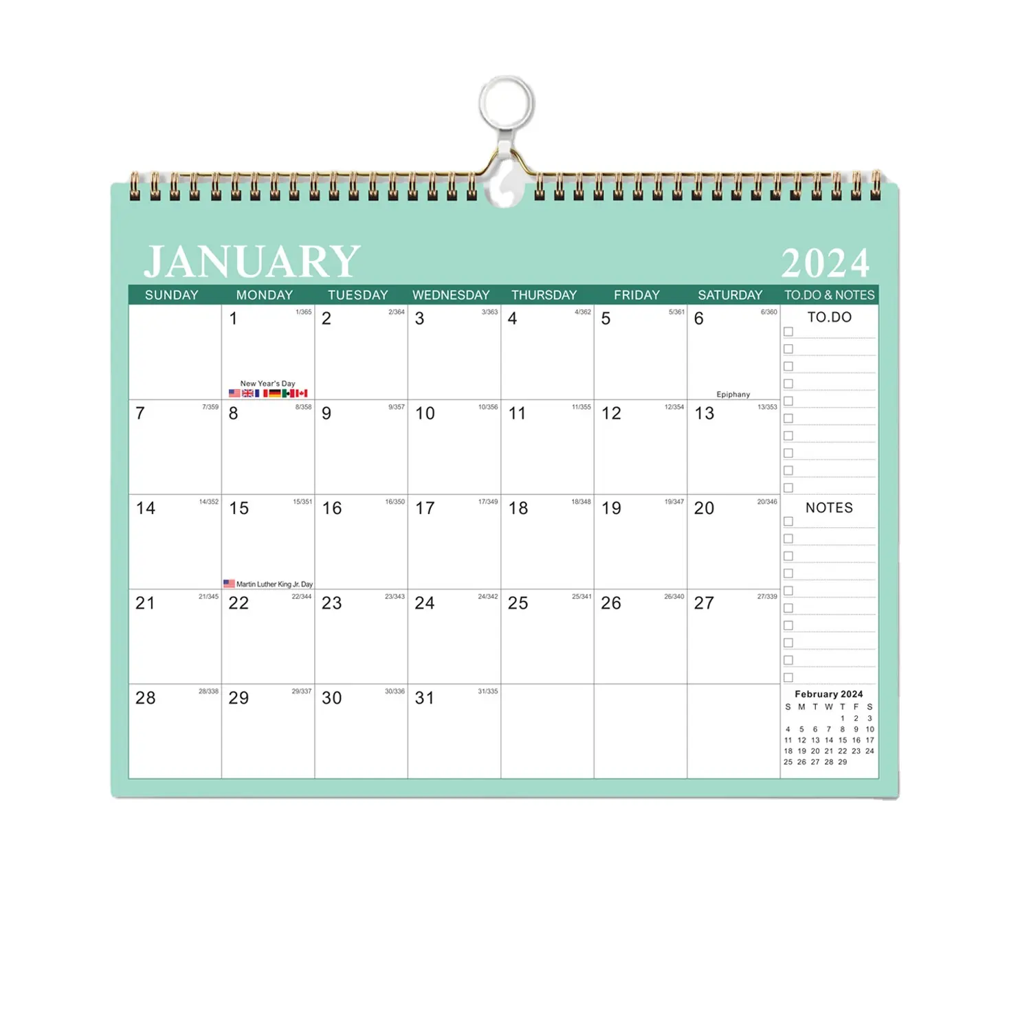Myway 2024 Schreibtisch kalender Großer monatlicher Schreibtisch kalender für die Planung und Organisation von 18 Monaten Desktop-Wandkalender-Tisch planer
