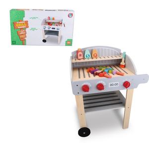 Happy Earth-Juego de parrilla de madera Juego de barbacoa Juego de cocina Juego de rol Cocina Juguetes de aprendizaje para la diversión de la fiesta de picnic - Product Image 5