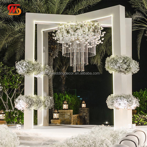 Cadre <span class=keywords><strong>en</strong></span> métal blanc de style château royal lisse <span class=keywords><strong>pavillon</strong></span> de chuppah mariage princesse Mandap décor d'événement - Product Image 5