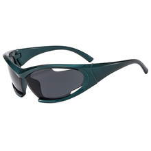 Lunettes de soleil confortables unisexes pour le sport en plein air, style montagne, tendance européenne Y2K, colorées, UV400, demi-cerclées, ovales - Product Image 6